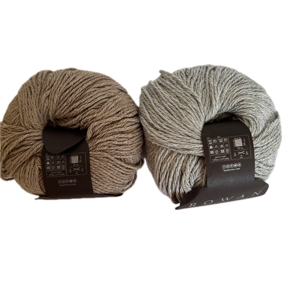 ROWAN Cotton Cashmere Yarn 50 g each Made in Italy Gray & Taupe Lot of 2 New - Picture 2 of 8